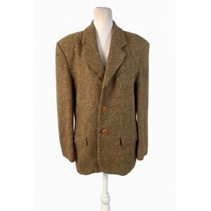 ESPIRIT ECOSMART VINTAGE WOMEN’S SINGLE BREASTED TWEED WOOL BLAZER SIZE L